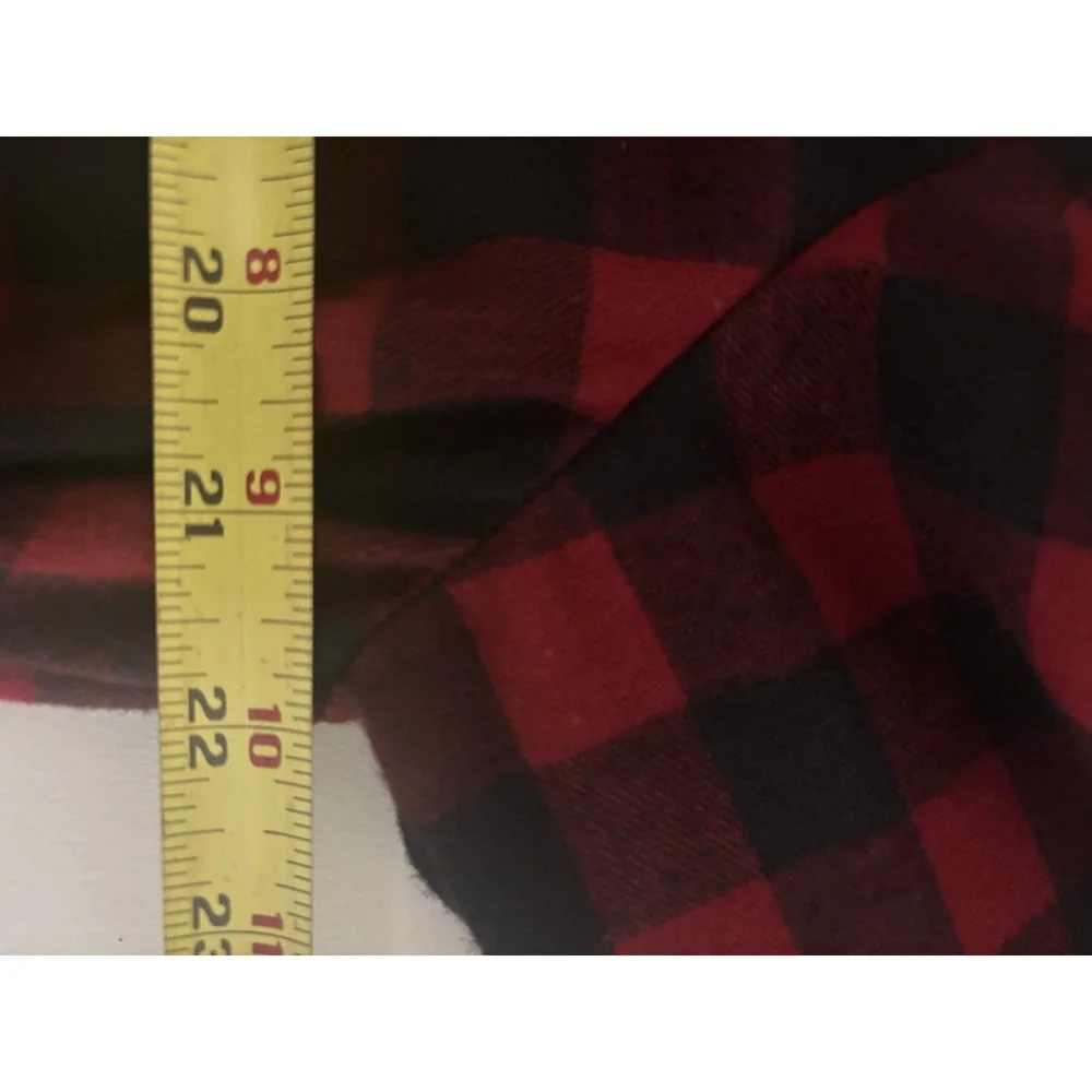 L.L. Bean Scotch Plaid Cotton Flannel Red Classic Pockets Nightgown Medium NEW